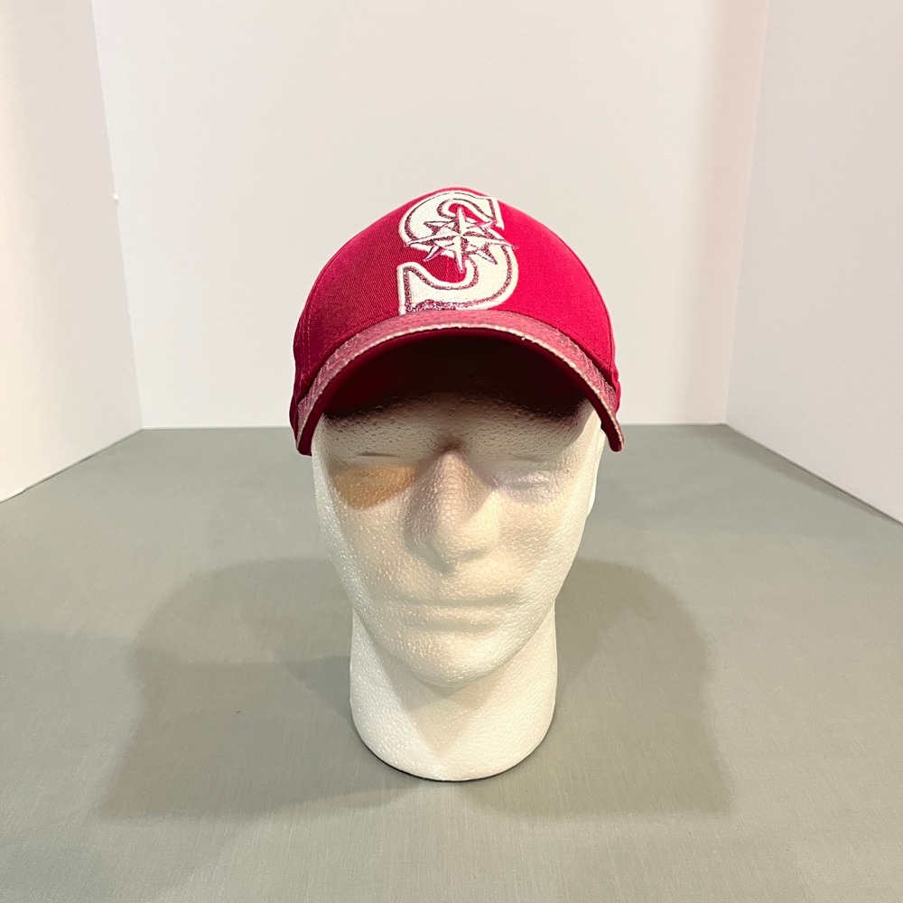 New Era Seattle Mariners Hat Youth Pink Glitter 9FORTY Adjustable Baseball Cap